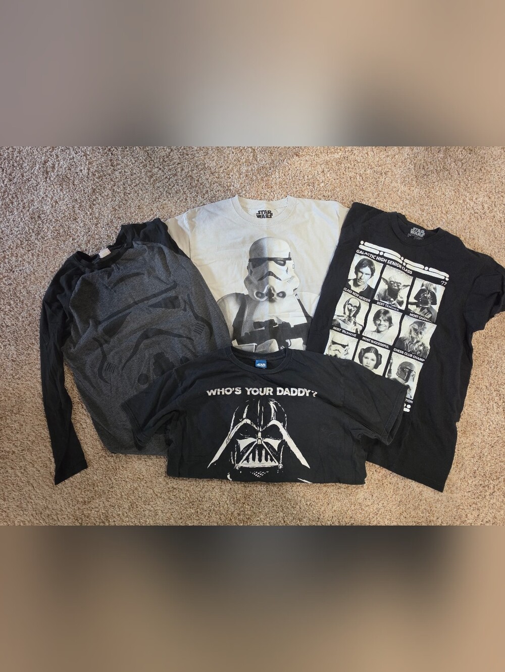 Star Wars Black & White Assorted Graphic Tee Bundle